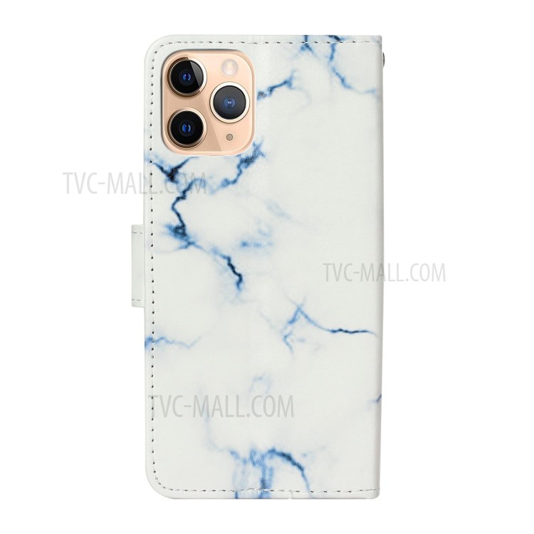 Marble Pattern Printing Leather Protector Wallet Case for iPhone 12 mini - White Marble-4