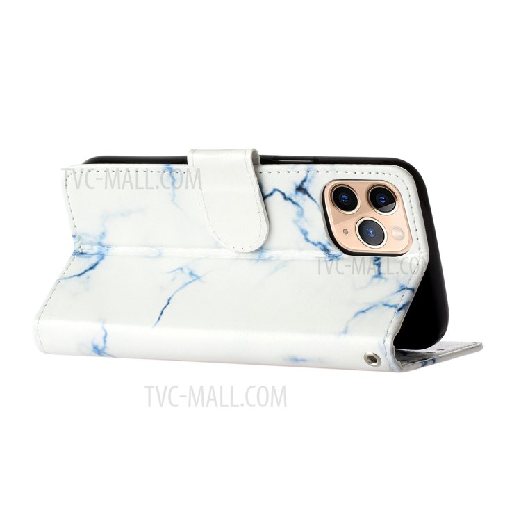 Marble Pattern Printing Leather Protector Wallet Case for iPhone 12 mini - White Marble-5