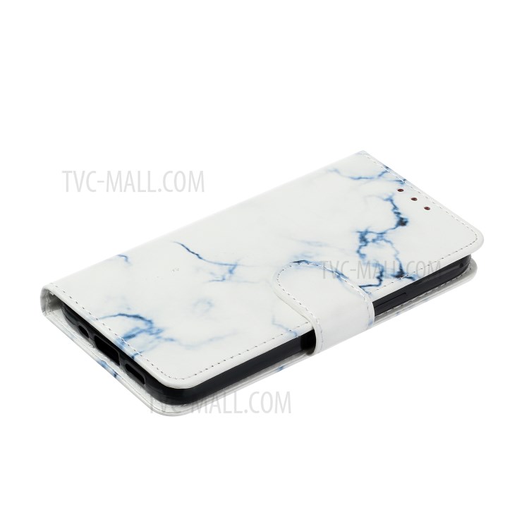 Marble Pattern Printing Leather Protector Wallet Case for iPhone 12 mini - White Marble-6