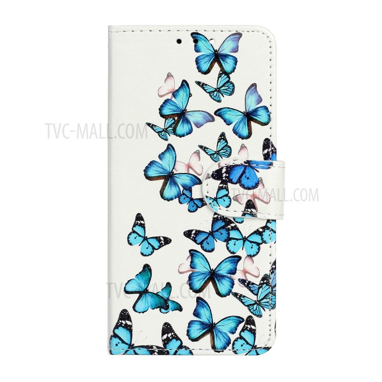 Marble Pattern Printing Leather Protector Wallet Case for iPhone 12 mini - Butterfly-3