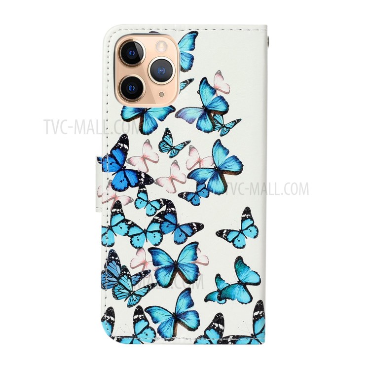 Marble Pattern Printing Leather Protector Wallet Case for iPhone 12 mini - Butterfly-4