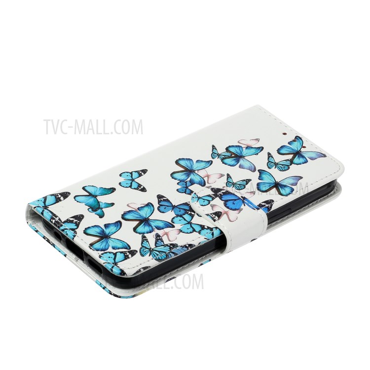Marble Pattern Printing Leather Protector Wallet Case for iPhone 12 mini - Butterfly-6