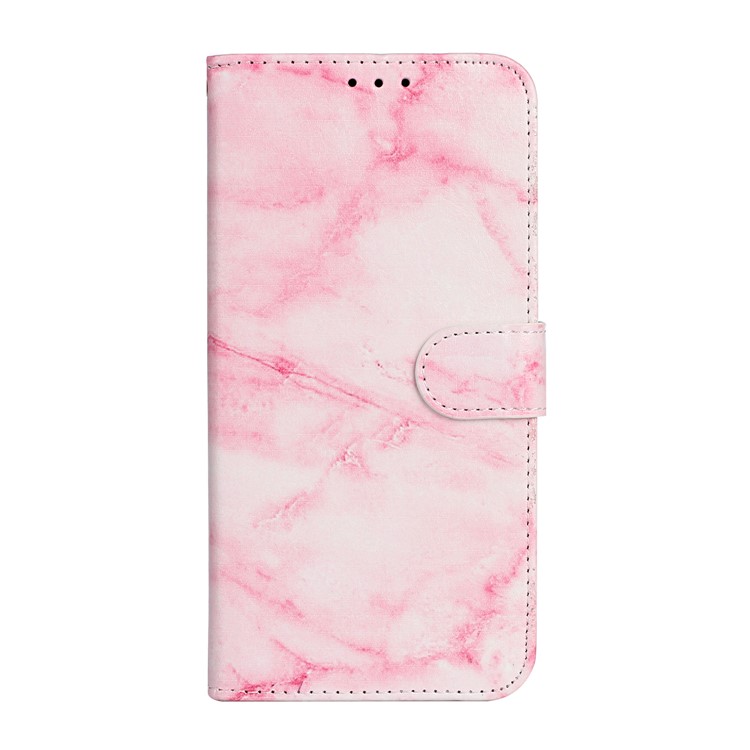 Pattern Printing Leather Wallet Phone Cover for iPhone 12 Pro/12 - Pink Marble Grain-3