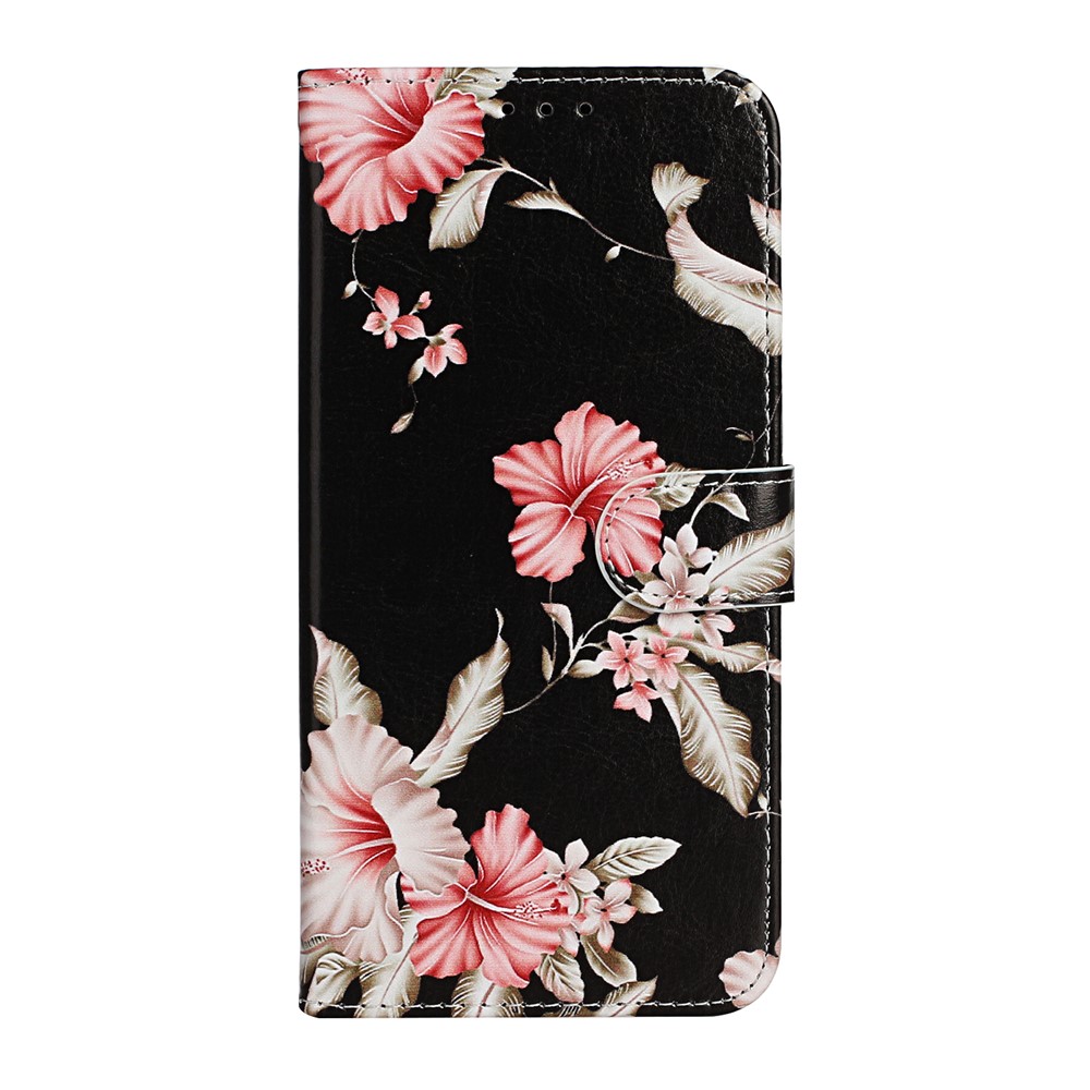 Pattern Printing Leather Wallet Phone Cover for iPhone 12 Pro/12 - Flower-3