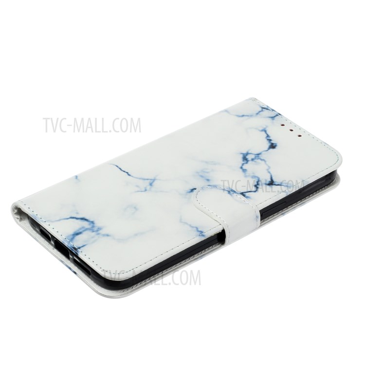 Marble Pattern Printing Leather Protector Wallet Stand Case for iPhone 12 Pro Max 6.7 inch - White Marble-2
