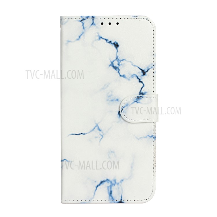 Marble Pattern Printing Leather Protector Wallet Stand Case for iPhone 12 Pro Max 6.7 inch - White Marble-5