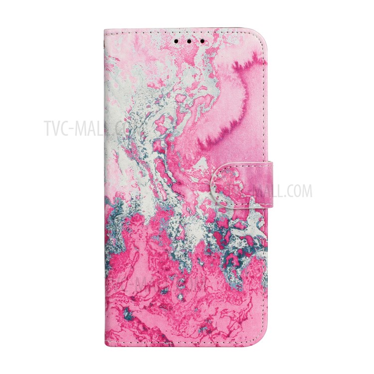 Marble Pattern Printing Leather Protector Wallet Stand Case for iPhone 12 Pro Max 6.7 inch - Lava-3