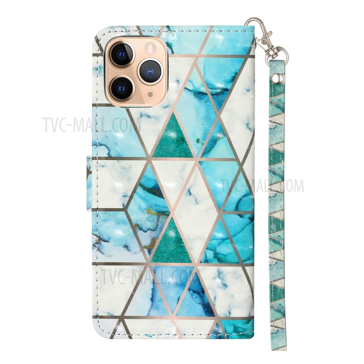 Light Spot Decor Pattern Printing Wallet Stand Leather Case with Strap for iPhone 12 5.4 inch - Stone Grain-4