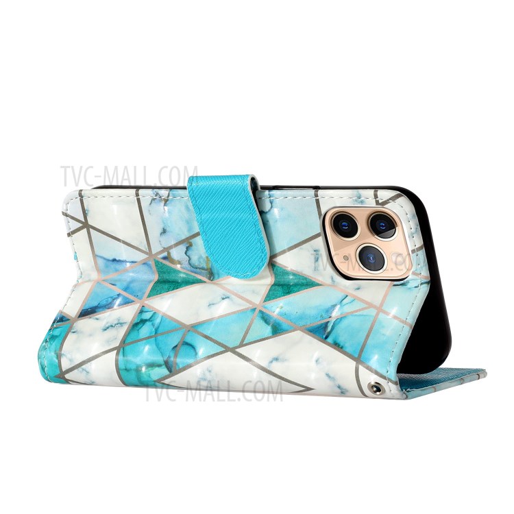 Light Spot Decor Pattern Printing Wallet Stand Leather Case with Strap for iPhone 12 5.4 inch - Stone Grain-5