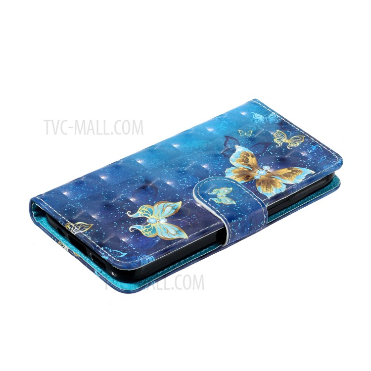 Light Spot Decor Pattern Printing Wallet Stand Leather Case with Strap for iPhone 12 mini - Metal Butterflies-6