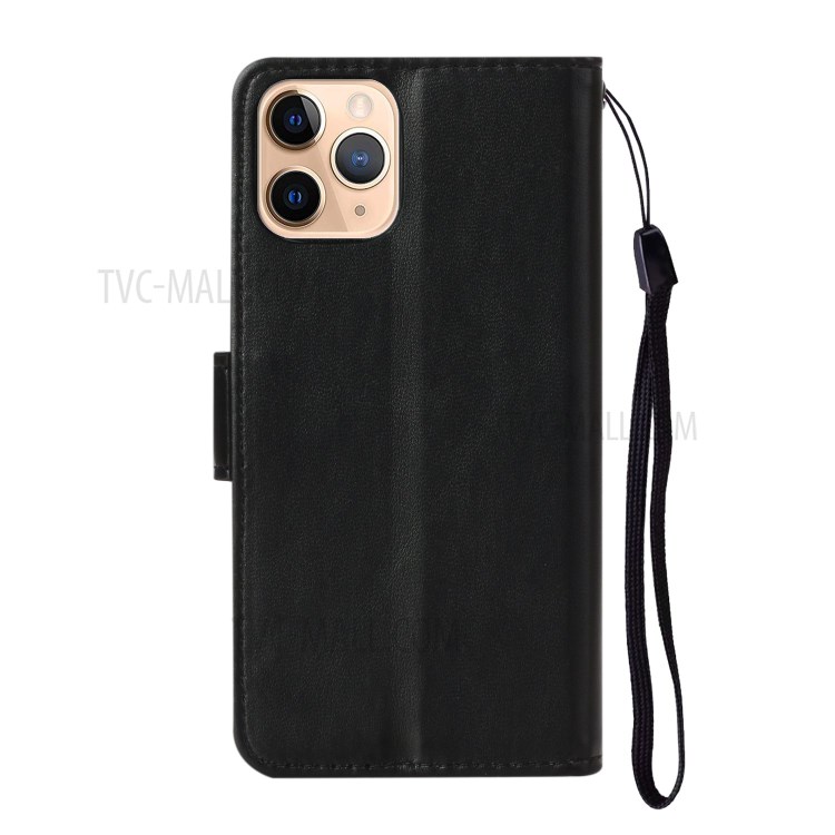 Wallet Leather Cell Phone Protective Stylish Case for iPhone 12 5.4 inch - Black-4