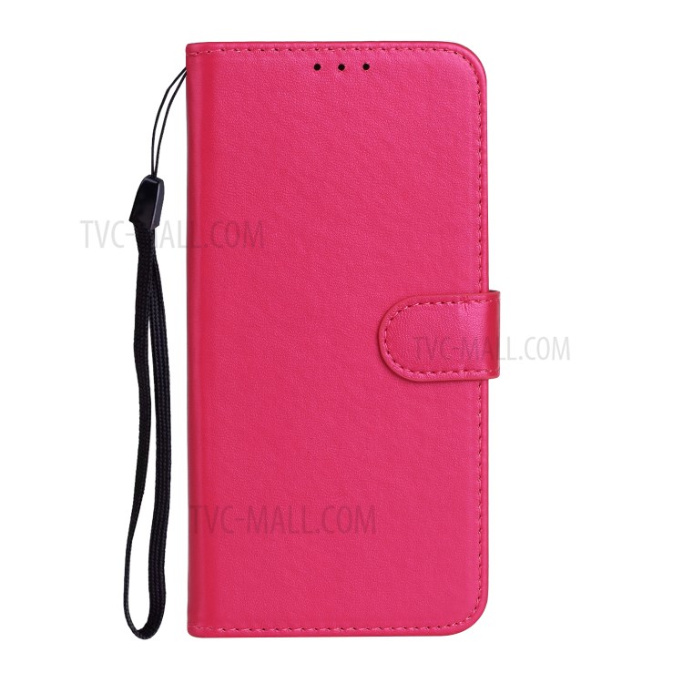 Solid Color Leather with Wallet Cover for iPhone 12 Pro/12 - Rose-3