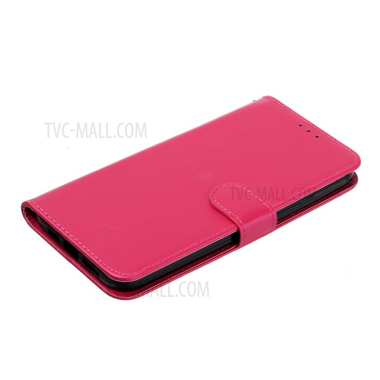 Solid Color Leather with Wallet Cover for iPhone 12 Pro/12 - Rose-6
