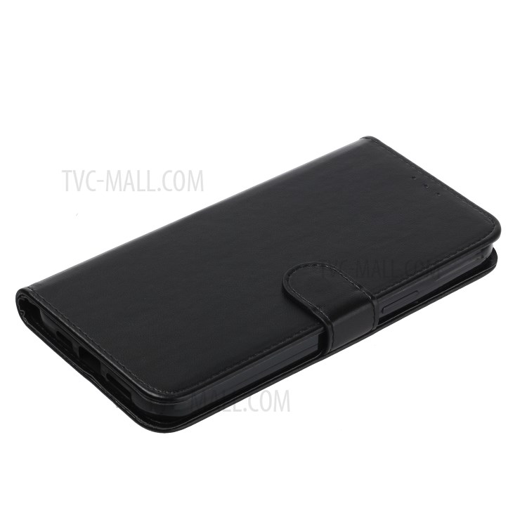 Сплошной Цвета Стиль С Слотами Для Карт Кожаной Оболочки Для Iphone 12 Про Макс 6,7 Дюйма - Черный-6