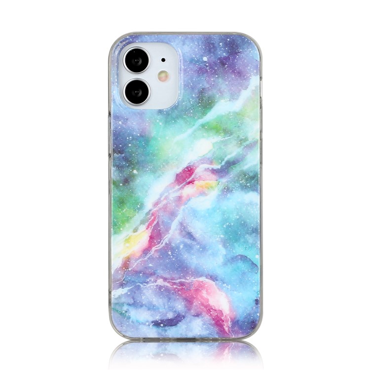 Marble Pattern IMD TPU Back Cover for iPhone 12 mini - Blue Starry Sky-2