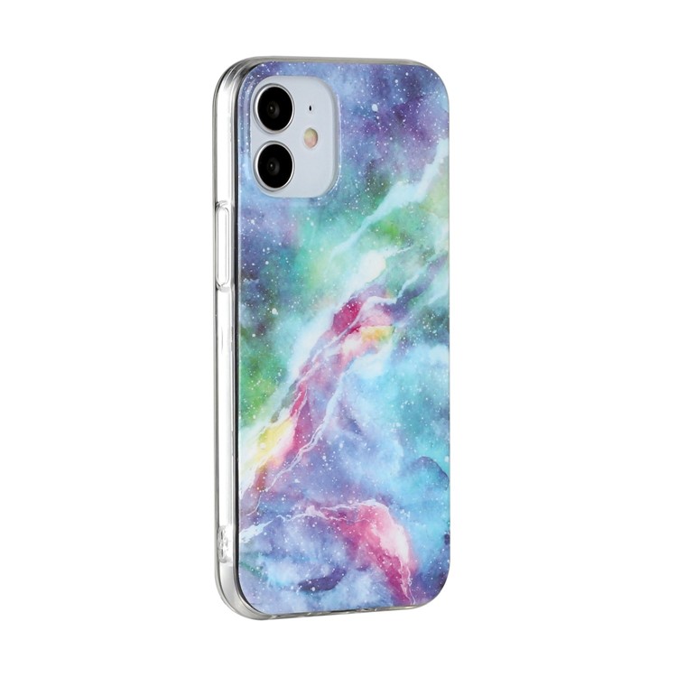 Marble Pattern IMD TPU Back Cover for iPhone 12 mini - Blue Starry Sky-3