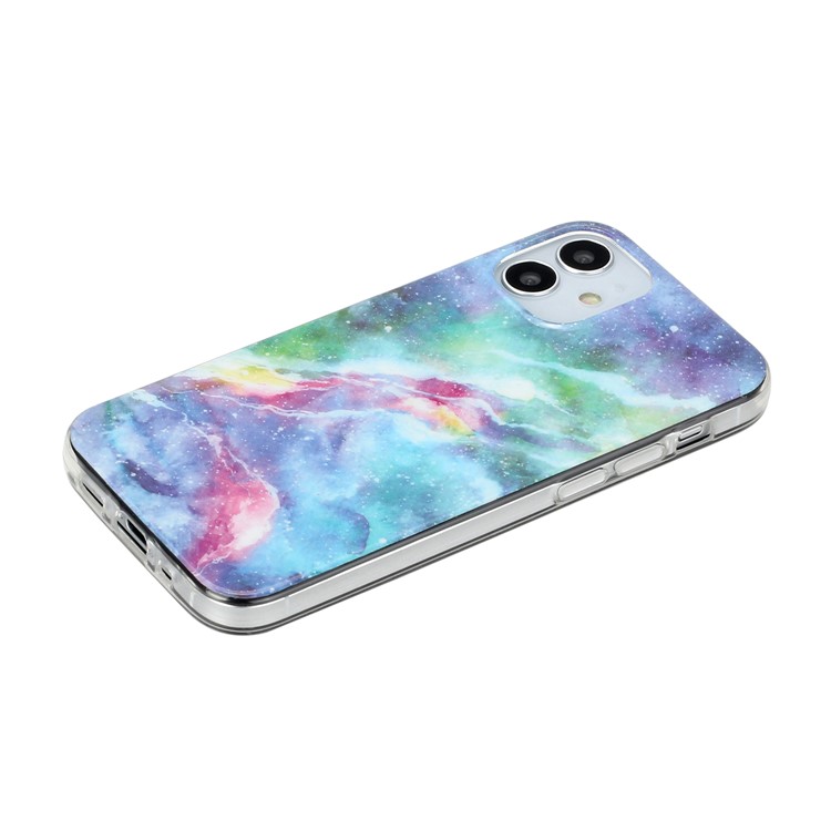Marble Pattern IMD TPU Back Cover for iPhone 12 mini - Blue Starry Sky-4