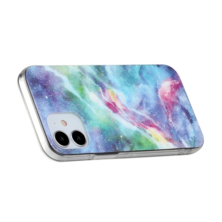 Marble Pattern IMD TPU Back Cover for iPhone 12 mini - Blue Starry Sky-5