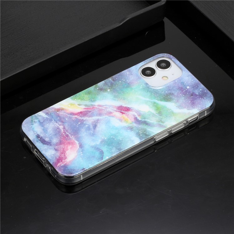 Marble Pattern IMD TPU Back Cover for iPhone 12 mini - Blue Starry Sky-6