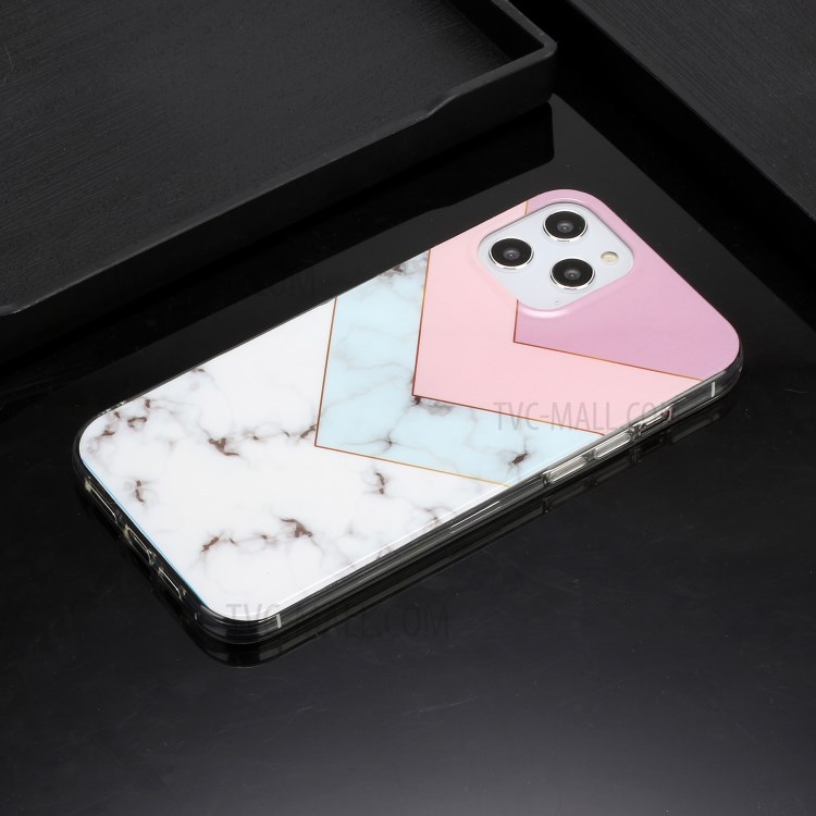 Protective Case Marble Pattern IMD TPU Cover for iPhone 12 Pro Max 6.7 inch - Style A-6