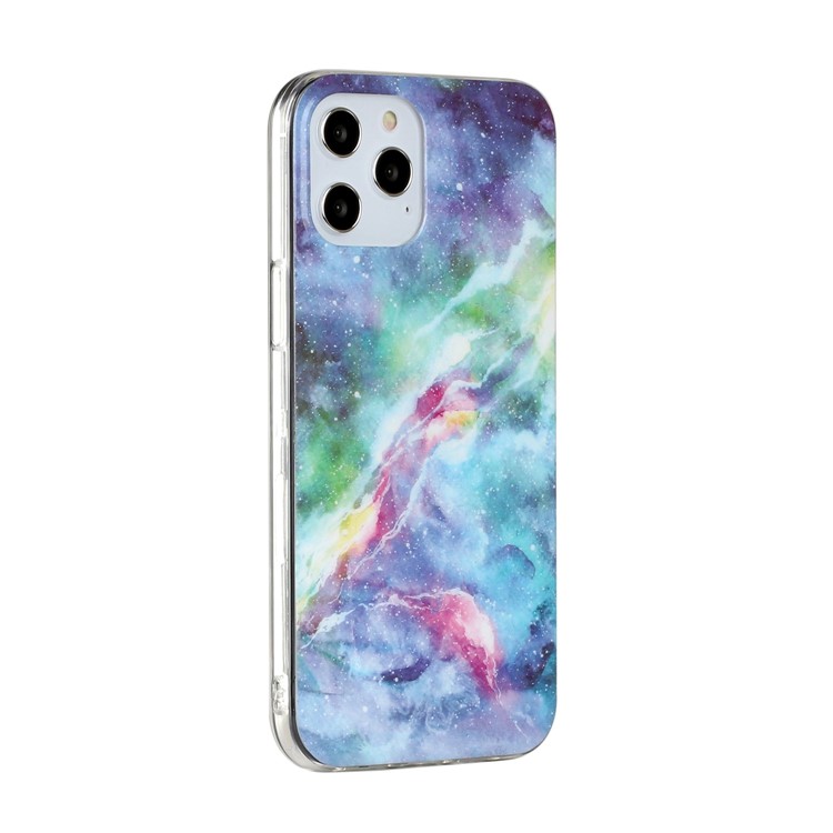 Proteção Case Protetor Padrão de Mármore IMD TPU Capa Para Iphone 12 Pro Máximo de 6,7 Polegadas - Estilo C-3