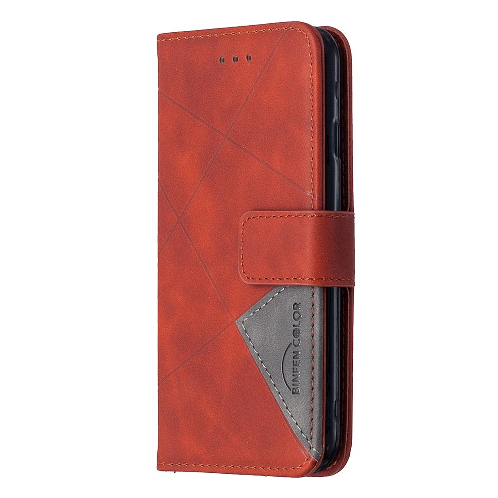 BF05 Case de Support de Portefeuille de Texture Géométrique Pour Iphone SE (2020) / SE (2022) / 8/7 4,7 Pouces - Orange-6