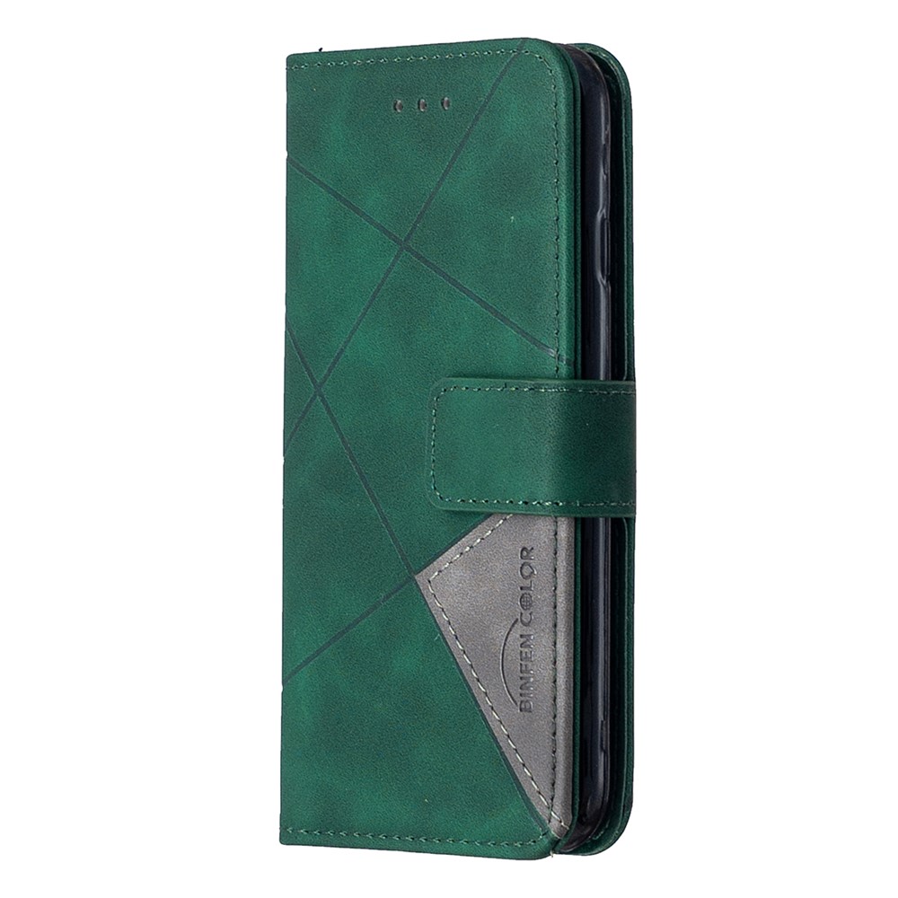 BF05 Geometric Texture Wallet State Case in Pelle Per Iphone SE (2020)/SE (2022)/8/7 4,7 Pollici - Verde-6