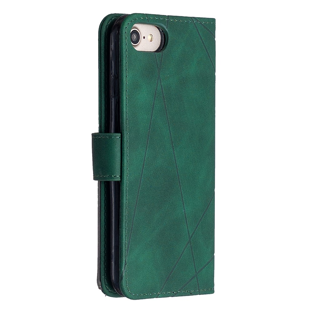 BF05 Geometric Texture Wallet State Case in Pelle Per Iphone SE (2020)/SE (2022)/8/7 4,7 Pollici - Verde-7