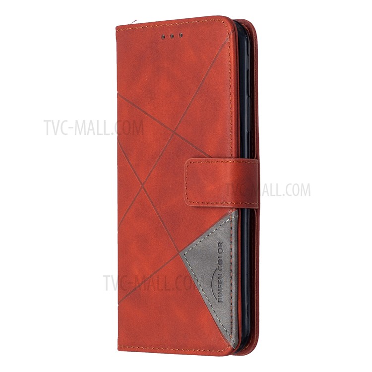 BF05 Leather Case Geometric Texture Wallet Stand Protector Shell for iPhone 11 Pro Max 6.5 inch - Orange-6