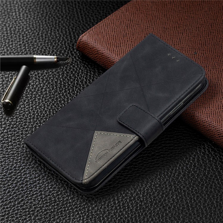 BF05 Leather Case Geometric Texture Wallet Stand Phone Cover for iPhone 11 6.1 inch - Black-4