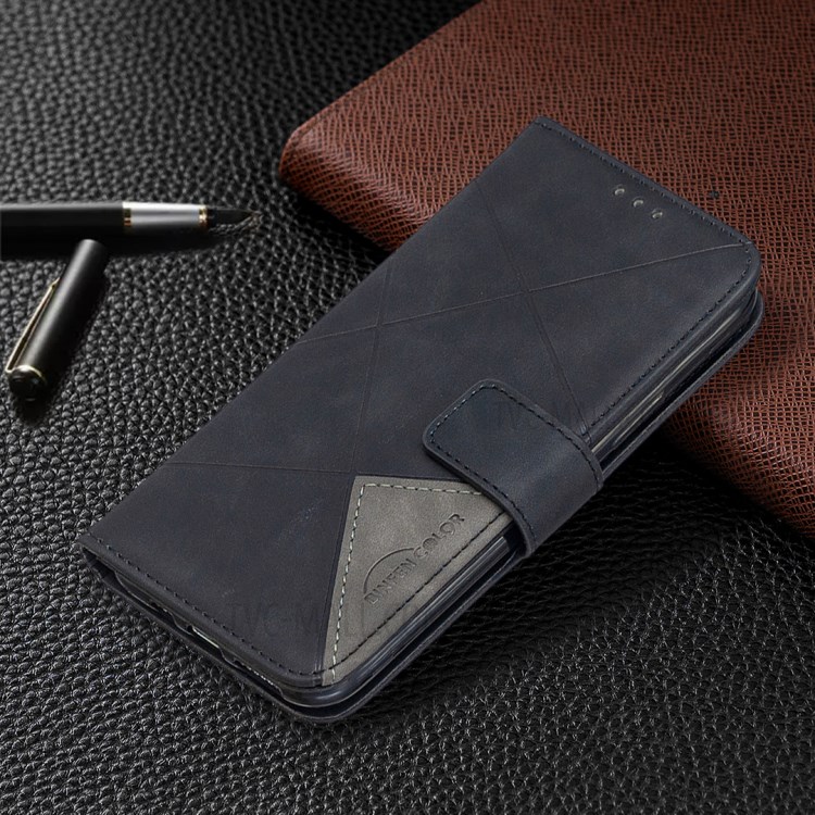 BF05 Leather Case Geometric Texture Wallet Stand Cell Phone Protector for iPhone 11 Pro 5.8 inch - Black-4