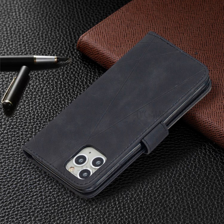 BF05 Leather Case Geometric Texture Wallet Stand Cell Phone Protector for iPhone 11 Pro 5.8 inch - Black-5