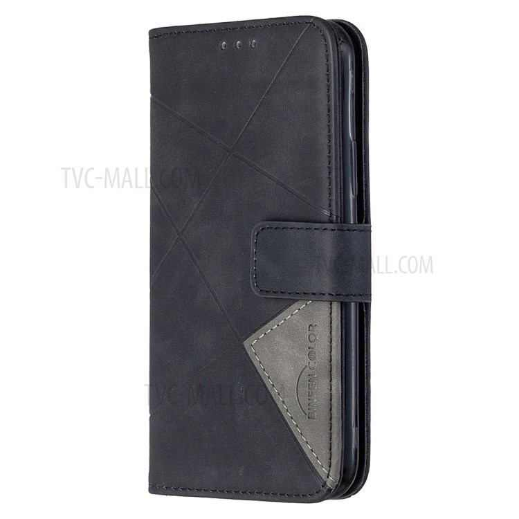 BF05 Leather Case Geometric Texture Wallet Stand Cell Phone Protector for iPhone 11 Pro 5.8 inch - Black-6