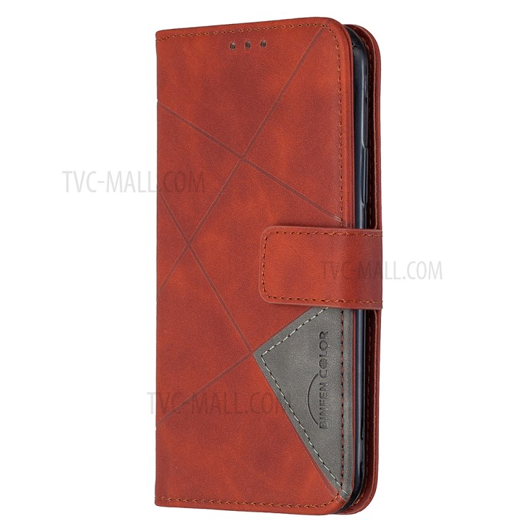 BF05 Leather Case Geometric Texture Wallet Stand Cell Phone Protector for iPhone 11 Pro 5.8 inch - Orange-8