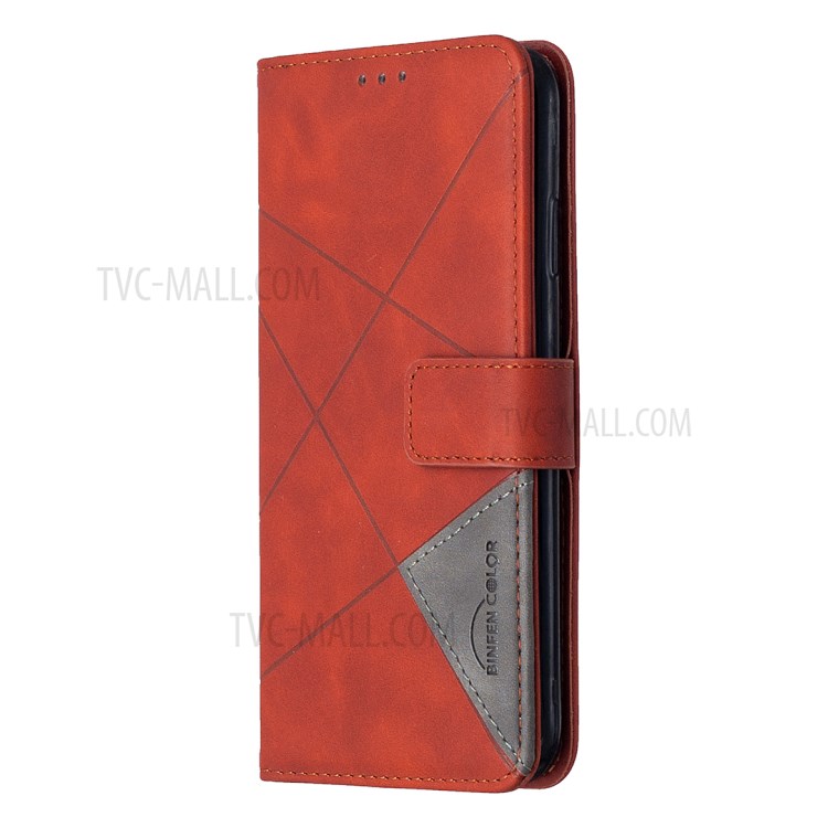 BF05 Textura De Cáscara De La Cartera Del Cuero Del Soporte Para El Iphone Geométrica XS Máximo De 6,5 Pulgadas - Naranja-6
