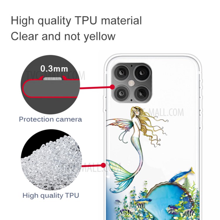 Pattern Printing TPU Phone Case for iPhone 12 Pro Max 6.7-inch - Mermaid-3