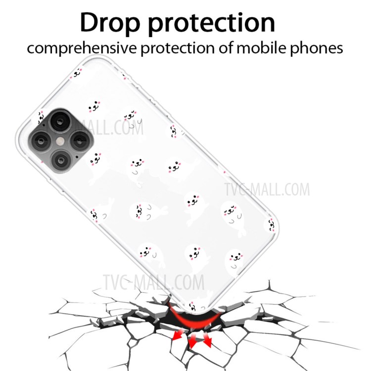 Pattern Printing TPU Phone Case for iPhone 12 Pro Max 6.7-inch - Cute Face-2