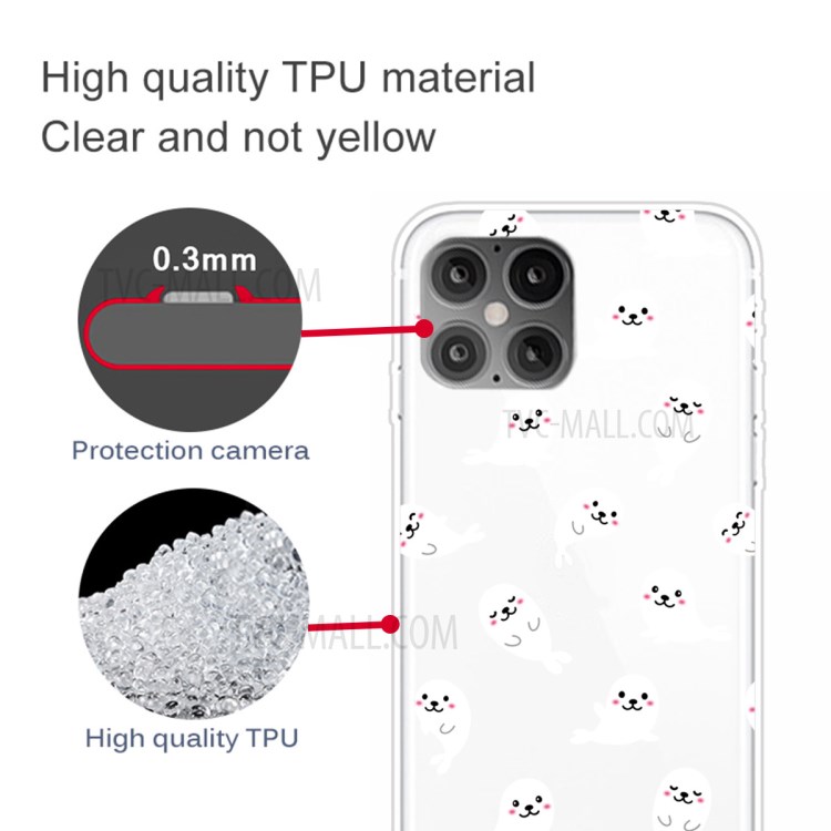 Pattern Printing TPU Phone Case for iPhone 12 Pro Max 6.7-inch - Cute Face-3