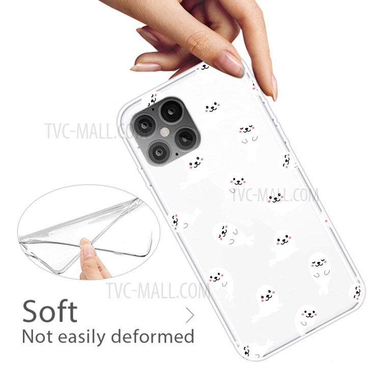 Pattern Printing TPU Phone Case for iPhone 12 Pro Max 6.7-inch - Cute Face-4