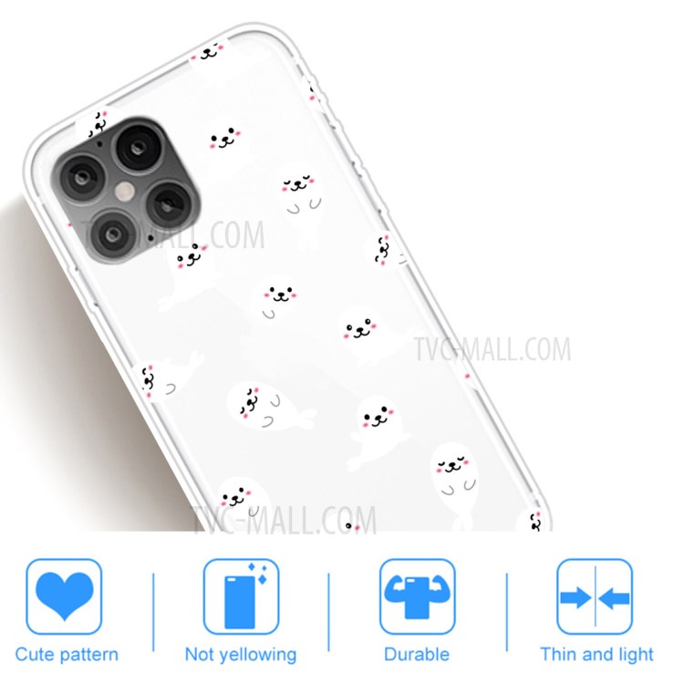 Pattern Printing TPU Phone Case for iPhone 12 Pro Max 6.7-inch - Cute Face-5
