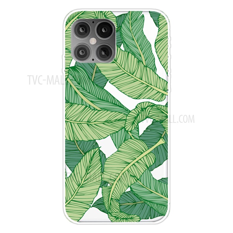 Pattern Printing TPU Phone Case for iPhone 12 Pro Max 6.7-inch - Leaf-1
