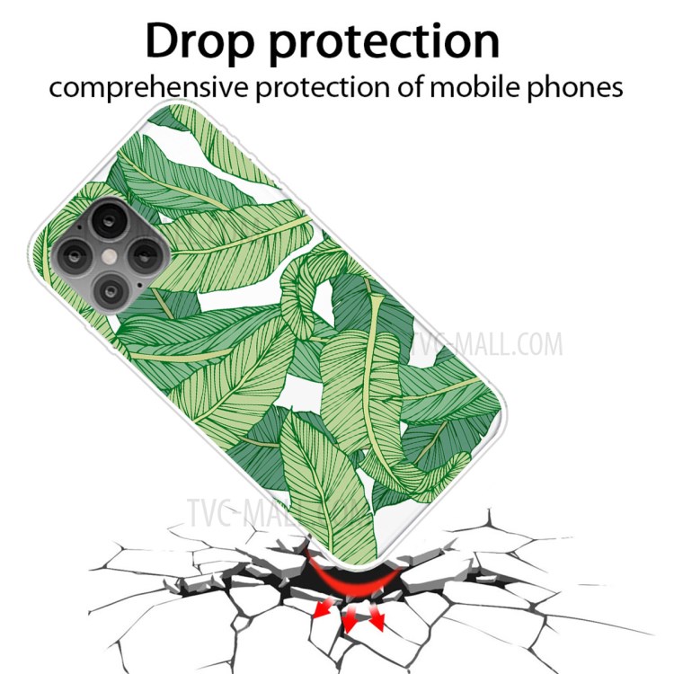 Pattern Printing TPU Phone Case for iPhone 12 Pro Max 6.7-inch - Leaf-2