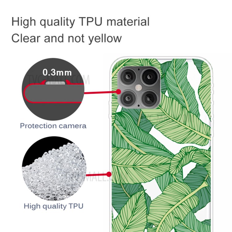 Pattern Printing TPU Phone Case for iPhone 12 Pro Max 6.7-inch - Leaf-3
