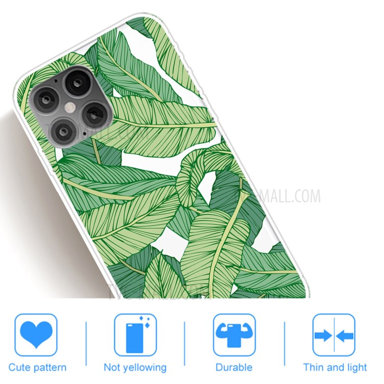 Pattern Printing TPU Phone Case for iPhone 12 Pro Max 6.7-inch - Leaf-5