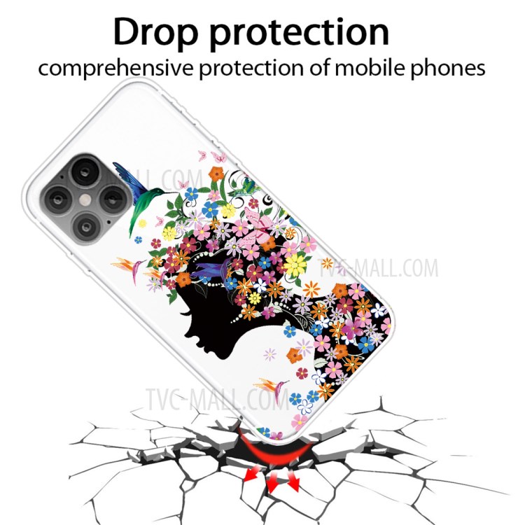 Pattern Printing TPU Phone Case for iPhone 12 Pro Max 6.7-inch - Beauty-2
