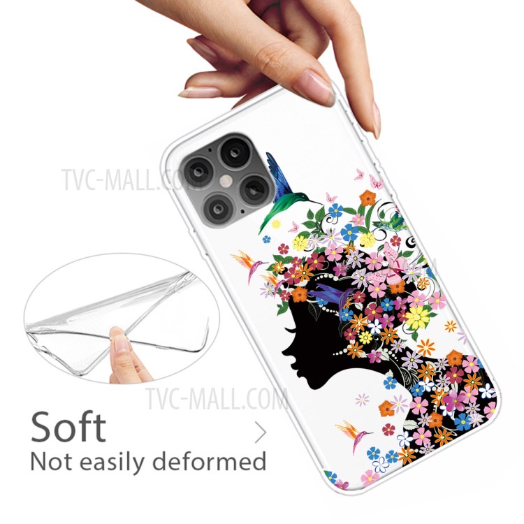 Pattern Printing TPU Phone Case for iPhone 12 Pro Max 6.7-inch - Beauty-4