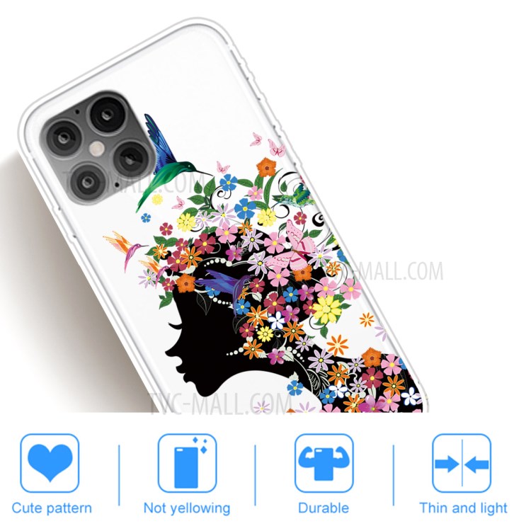 Pattern Printing TPU Phone Case for iPhone 12 Pro Max 6.7-inch - Beauty-5