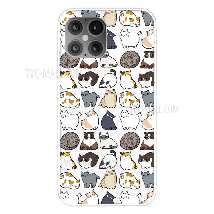 Pattern Printing TPU Phone Case for iPhone 12 Pro Max 6.7-inch - Cute Cat-1