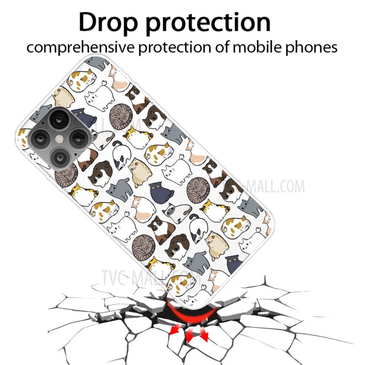Pattern Printing TPU Phone Case for iPhone 12 Pro Max 6.7-inch - Cute Cat-2
