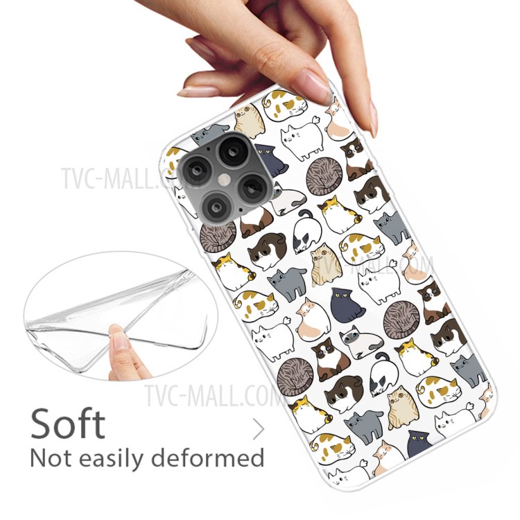 Pattern Printing TPU Phone Case for iPhone 12 Pro Max 6.7-inch - Cute Cat-4